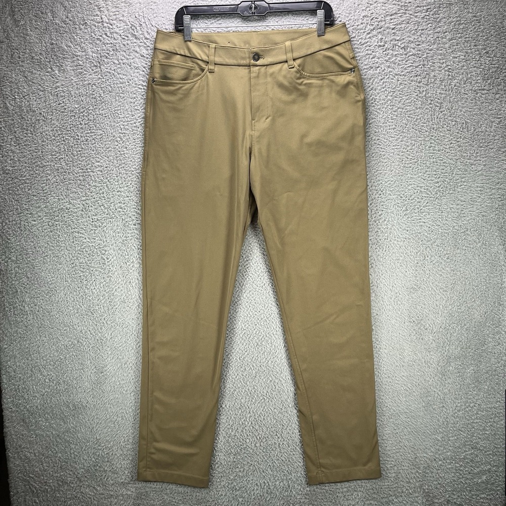 Lululemon ABC Classic-Fit Pants Mens 32 Brown Warpstreme Slim M5AQ9S